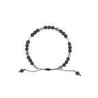 Bransoletka z lawy wulkanicznej, turmalinu i ametystu