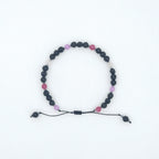 Bransoletka z lawy wulkanicznej, turmalinu i ametystu