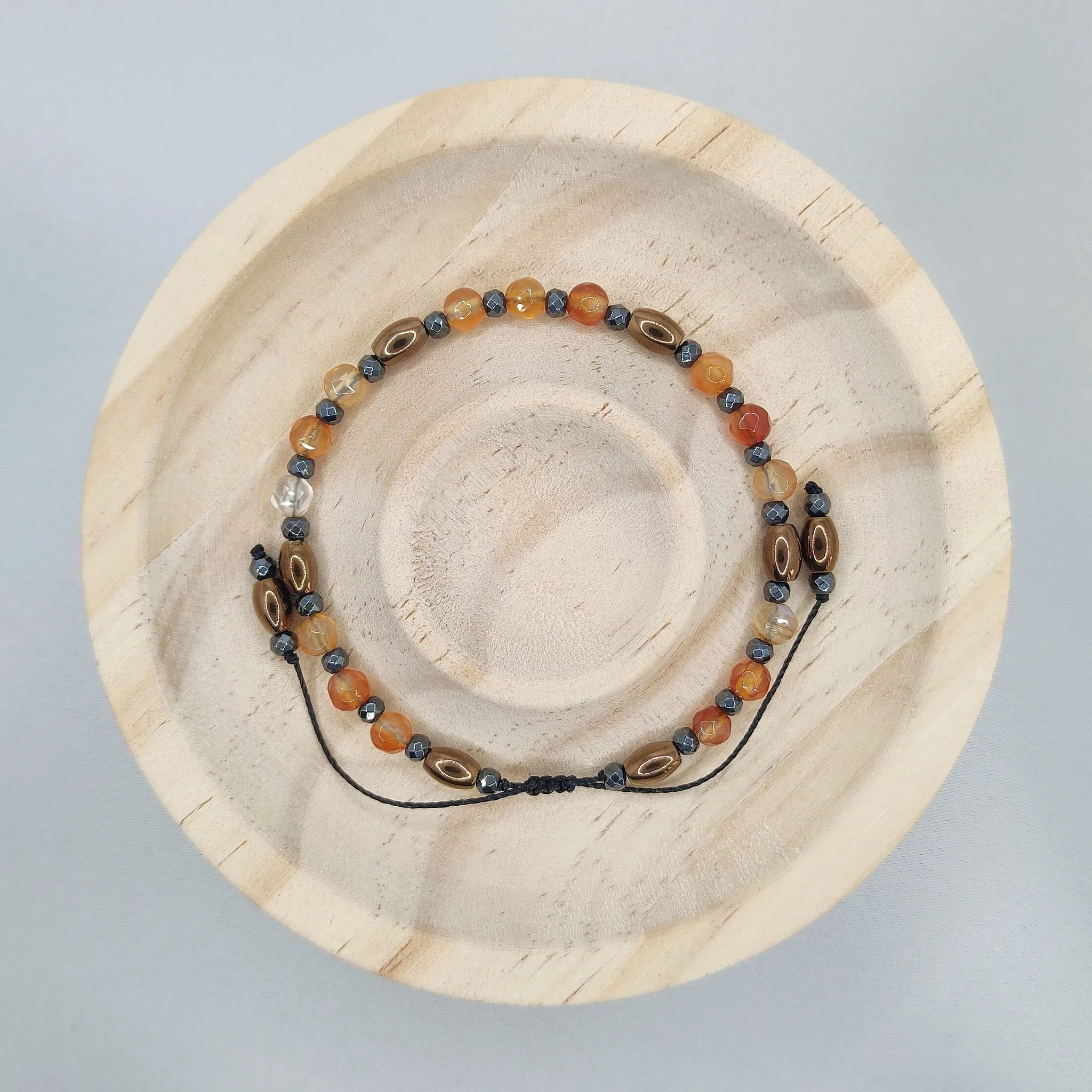 Bransoletka z karneolu i hematytu