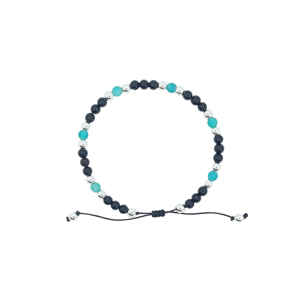 Bransoletka z onyksu i agatu trawionego