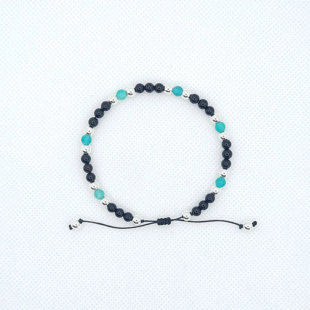 Bransoletka z onyksu i agatu trawionego