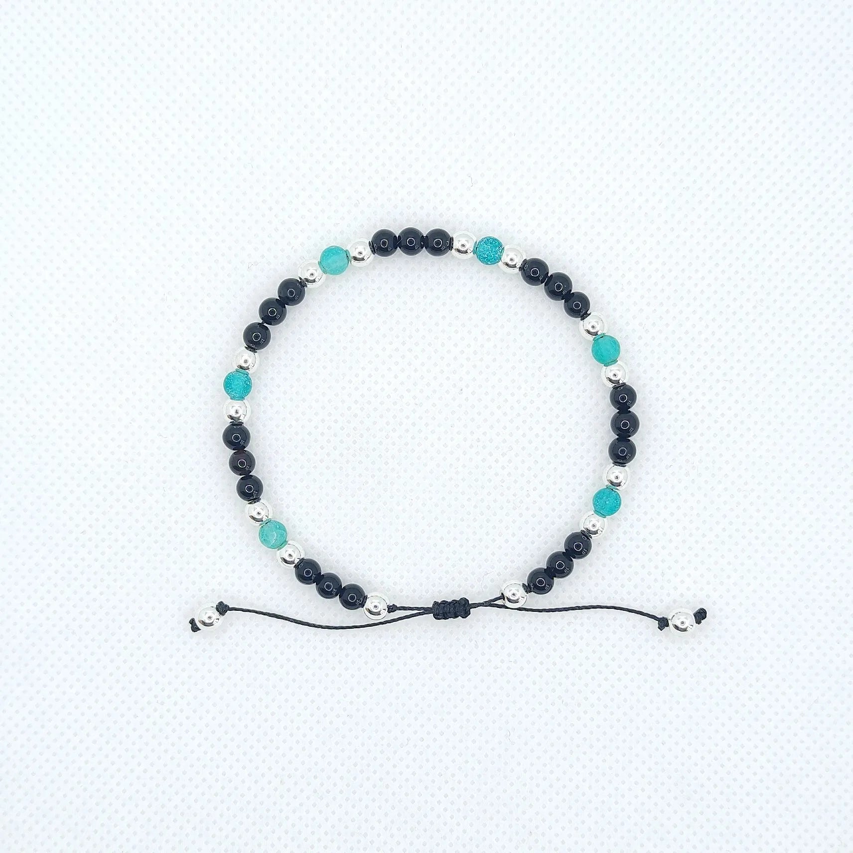 Bransoletka z onyksu i agatu trawionego