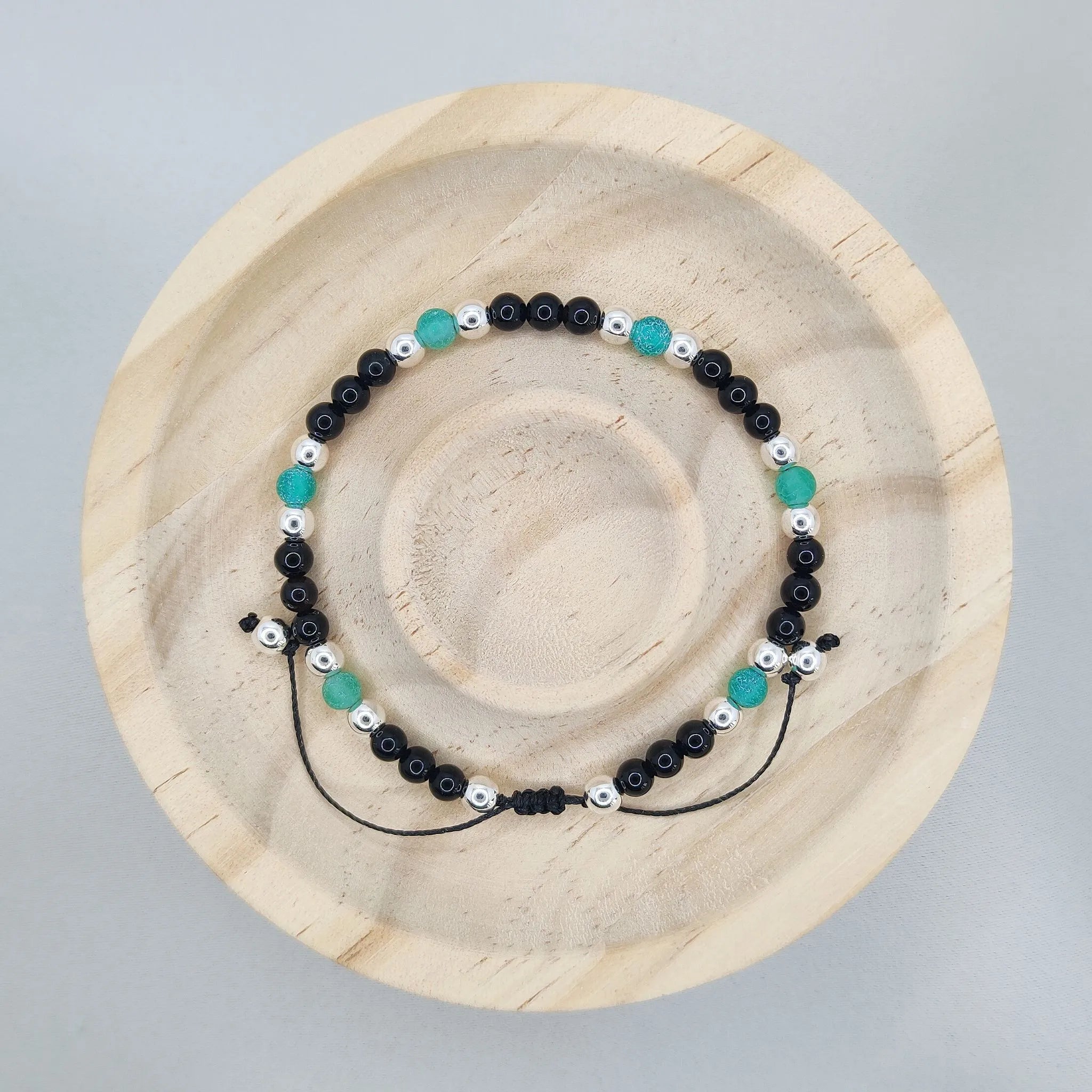 Bransoletka z onyksu i agatu trawionego