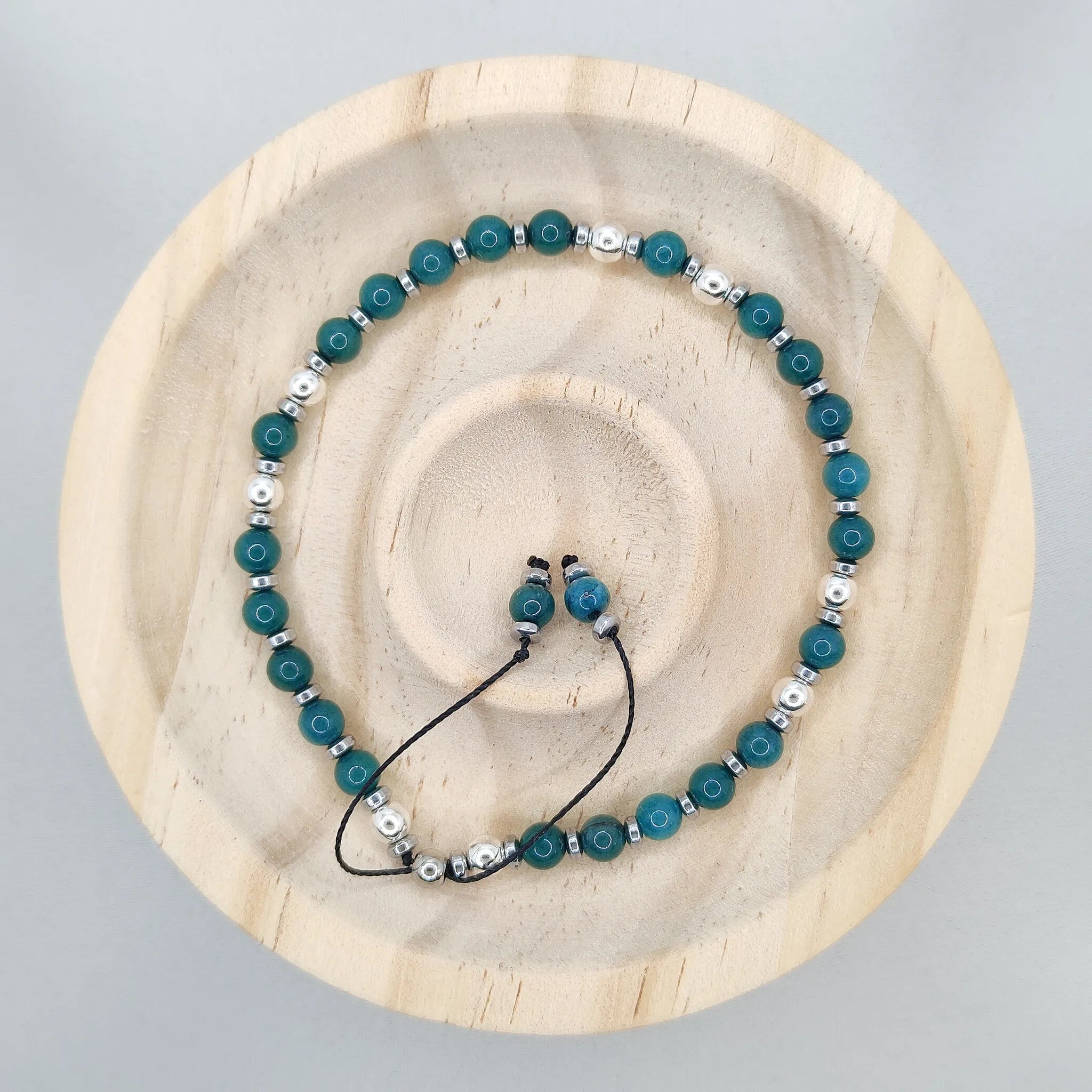 Bransoletka z apatytu i hematytu