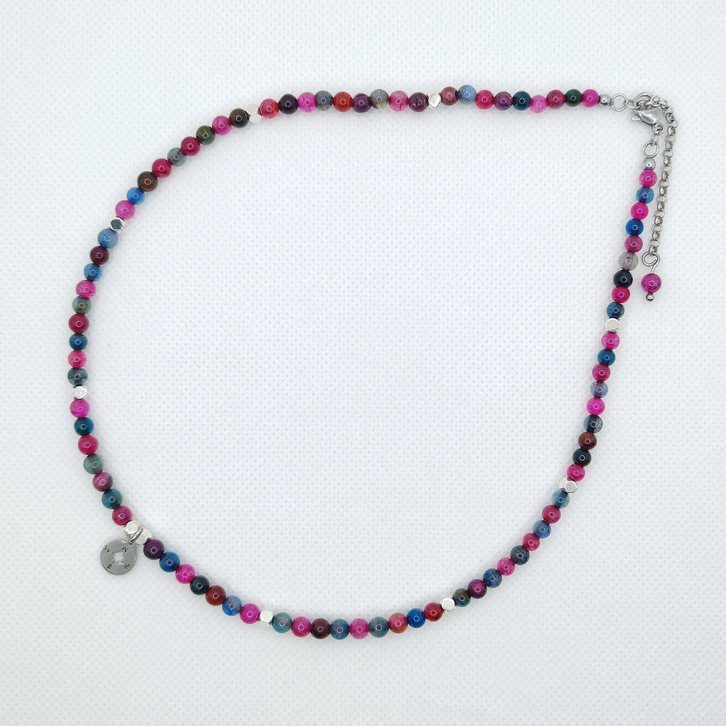 Naszyjnik z różowych i zielonych turmalinów