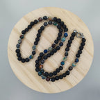 Naszyjnik z lawy wulkanicznej i chryzokoli