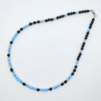 Naszyjnik z lawy wulkanicznej i niebieskiego kociego oka