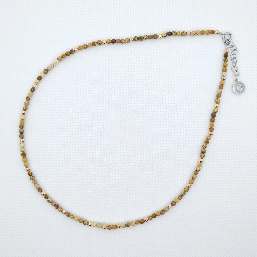 Naszyjnik z jaspisu krajobrazowego